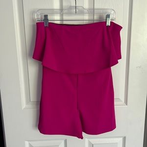 Pink strapless romper